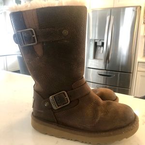 Girl's UGG Kensington Boot Toasted Brown Leather